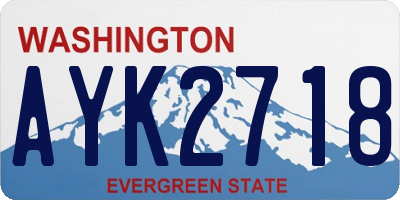 WA license plate AYK2718