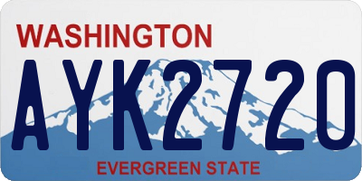 WA license plate AYK2720