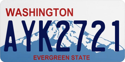 WA license plate AYK2721