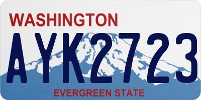 WA license plate AYK2723