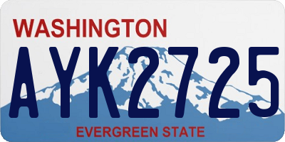 WA license plate AYK2725