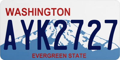 WA license plate AYK2727