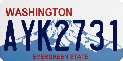 WA license plate AYK2731