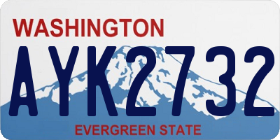 WA license plate AYK2732