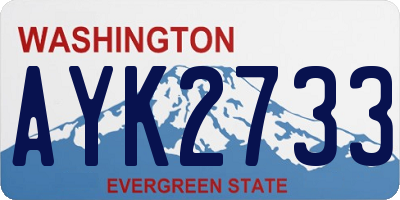 WA license plate AYK2733