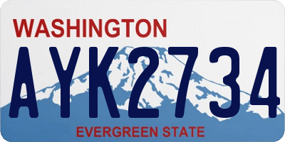 WA license plate AYK2734