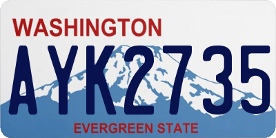 WA license plate AYK2735