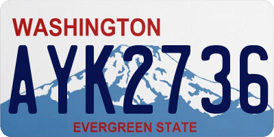 WA license plate AYK2736