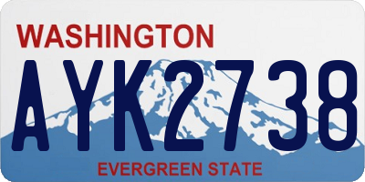WA license plate AYK2738