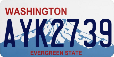 WA license plate AYK2739