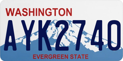 WA license plate AYK2740