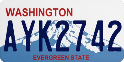 WA license plate AYK2742