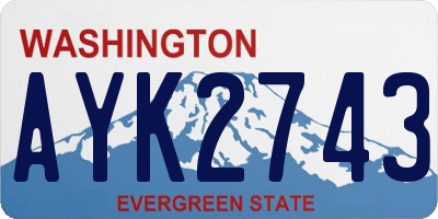 WA license plate AYK2743