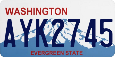 WA license plate AYK2745