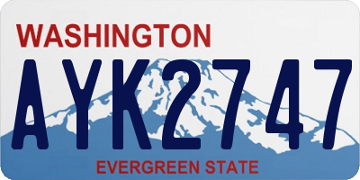 WA license plate AYK2747