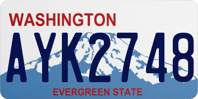 WA license plate AYK2748