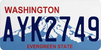 WA license plate AYK2749