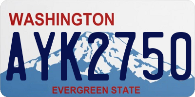 WA license plate AYK2750