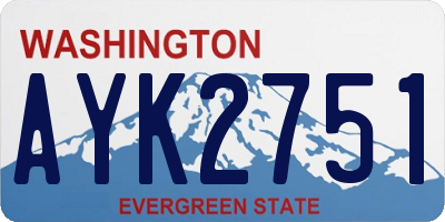 WA license plate AYK2751