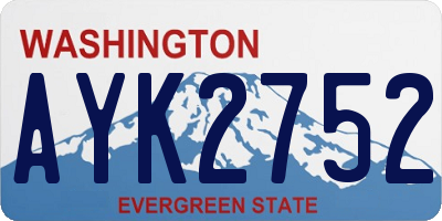 WA license plate AYK2752