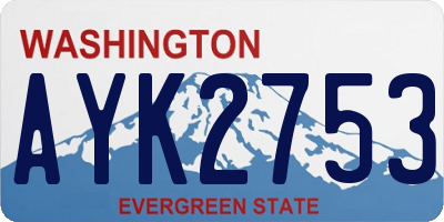 WA license plate AYK2753