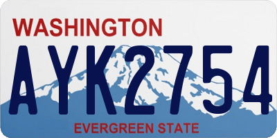 WA license plate AYK2754