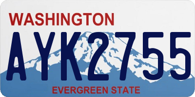 WA license plate AYK2755