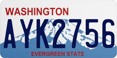 WA license plate AYK2756