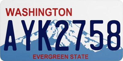 WA license plate AYK2758