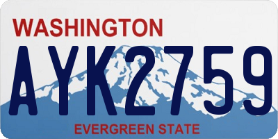 WA license plate AYK2759