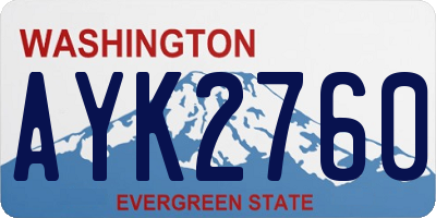 WA license plate AYK2760