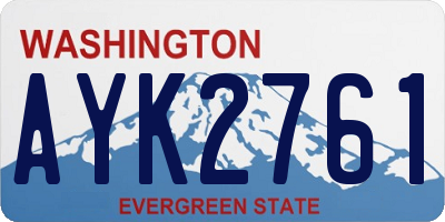 WA license plate AYK2761