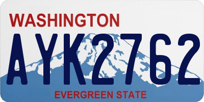 WA license plate AYK2762