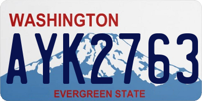 WA license plate AYK2763