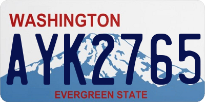 WA license plate AYK2765
