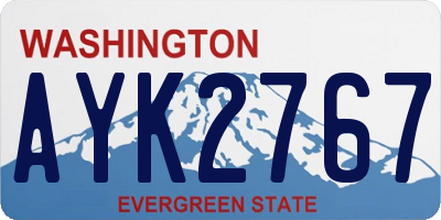 WA license plate AYK2767