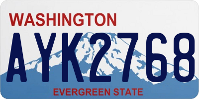 WA license plate AYK2768