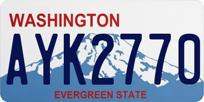 WA license plate AYK2770