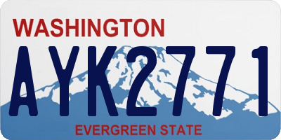 WA license plate AYK2771