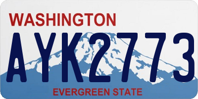 WA license plate AYK2773