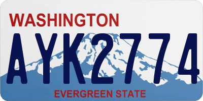 WA license plate AYK2774