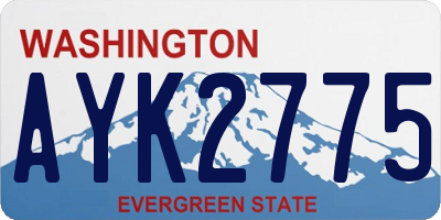 WA license plate AYK2775