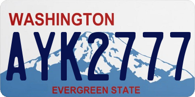 WA license plate AYK2777
