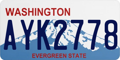 WA license plate AYK2778