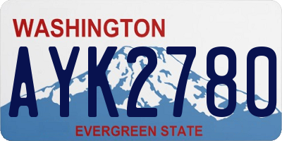 WA license plate AYK2780