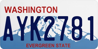 WA license plate AYK2781