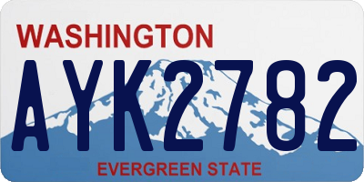 WA license plate AYK2782