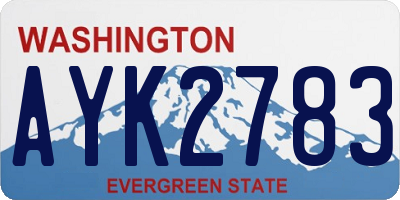 WA license plate AYK2783