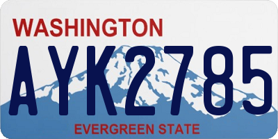WA license plate AYK2785