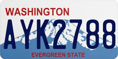 WA license plate AYK2788